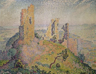 Landschaft mit einer Burgruine